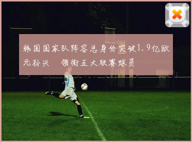 韩国国家队阵容总身价突破1.9亿欧元孙兴慜领衔五大联赛球员